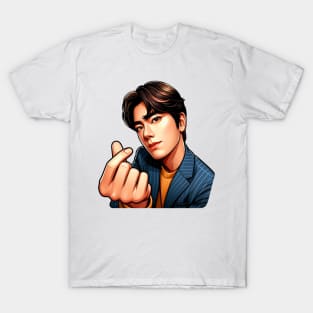 Cool Guy Korean Finger Hearts Kpop T-Shirt